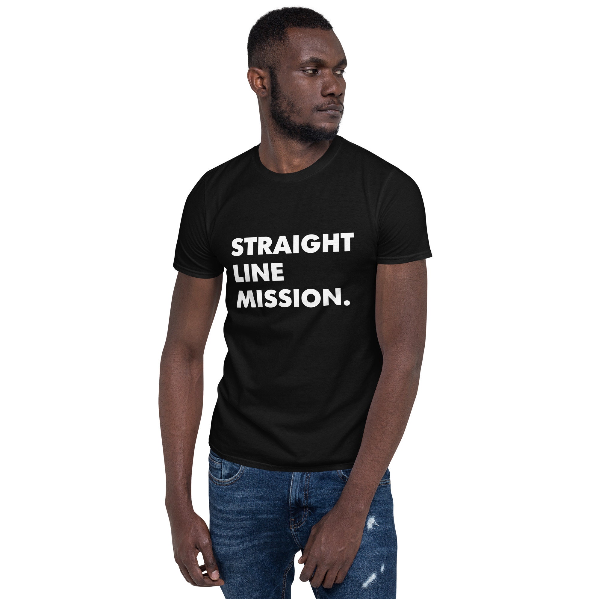 【oan】Ires Mission Short Sleeve T-shirt Straight Line Mission Short-sleeve Unisex T-shirt - Etsy