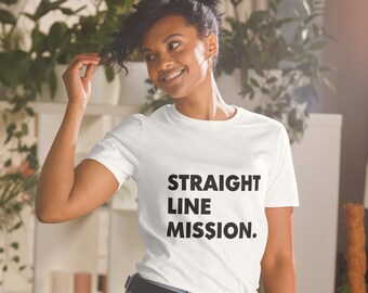 【oan】Ires Mission Short Sleeve T-shirt Straight Line Mission Short-sleeve Unisex T-shirt - Etsy