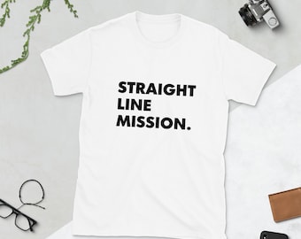 【oan】Ires Mission Short Sleeve T-shirt Straight Line Mission Short-sleeve Unisex T-shirt - Etsy