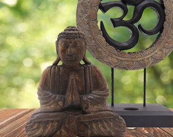 Erhöhe deinen spirituellen Raum mit dem Om Symbol - Buddha Feng Shui Set - Grau & Schwarz