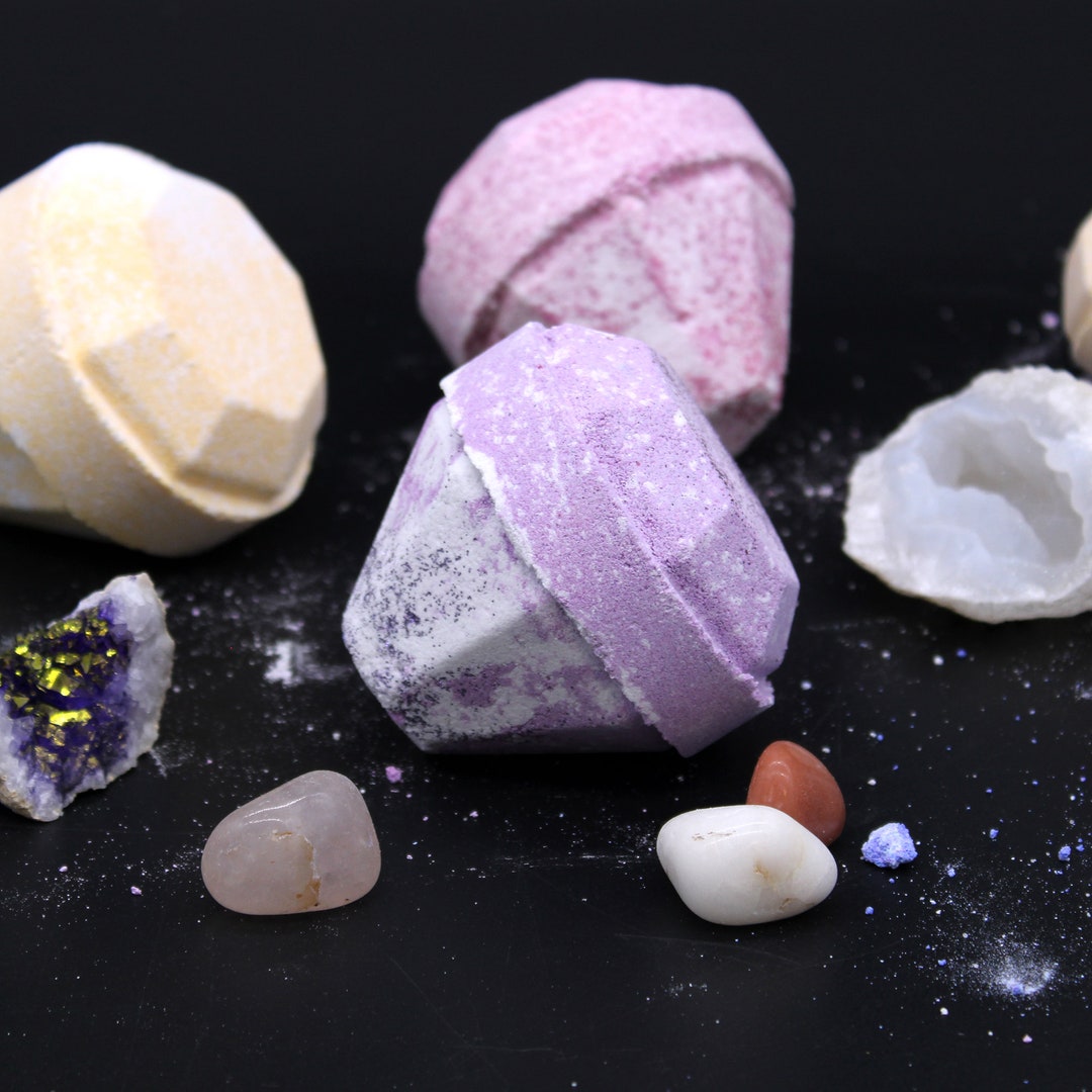 Gemstone Bath Bomb Extreme Fragrance Real Gemstone Inside Etsy