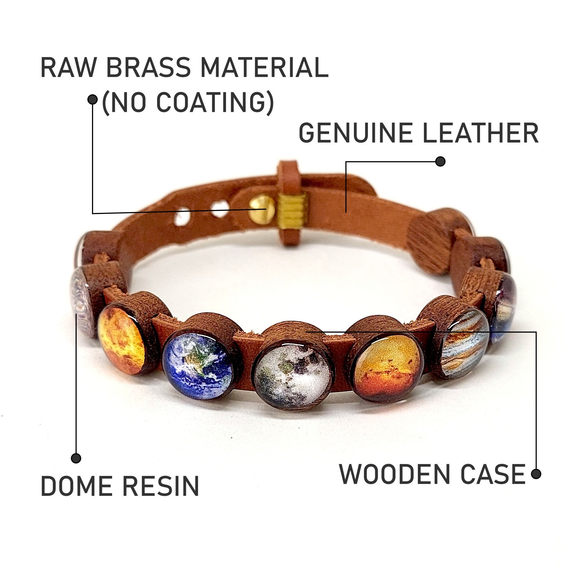 Adjustable Solar System Bracelet Unisex Galaxy Leather Etsy