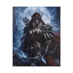 Sylvanas Warcraft Puzzle – Dark Fantasy Gamer Decor