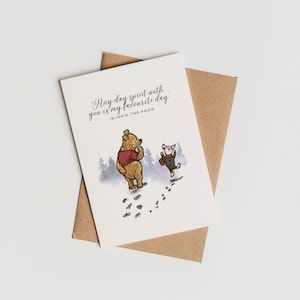 Carte de fête des mères Winnie l'ourson imprimable, téléchargement immédiat, porcelet, citation de Milne AA, carte de voeux grand-mère ourson ours, carte grand-mère maman
