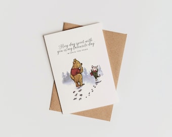 Winnie-the-Pooh Father's Day Card Printable, Instant Download, Piglet, AA Milne Quote, Pooh Bear Grandpa Greeting Card, Grandfather Dad Card