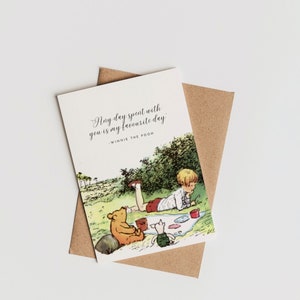 Winnie-the-Pooh Father's Day Card Printable, Instant Download, Dad, AA Milne Quote, Pooh Bear Grandpa Greeting Card, Grandfather Papa Card