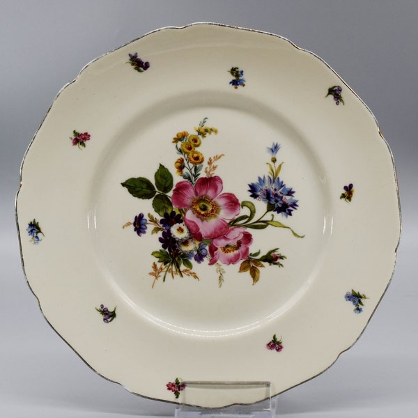 large plate plate Aelteste Hutschenreuther Hohenberg Madeleine handmade flower painting D26cm