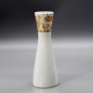 Rosenthal &quot;Form 2000&quot; design Raymond Loewy decor Idyll gold table flower vase H19.5 cm