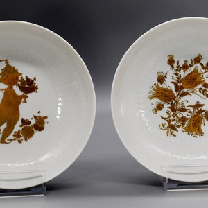 2x bowl Rosenthal Romanze decor Primavera and in gold design Björn Wiinblad Mid Century 50/60s D18.5 cm
