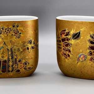 1 of 2 Rosenthal Björn Wiinblad Scheherazade studio-line Designer Björn Wiinblad Vase Gold H14.5 cm 1st choice signed