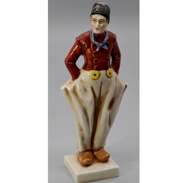 alte Figur "Holländischer Mann im Tracht" bemalt Porzellan Deutschland H18,5cm