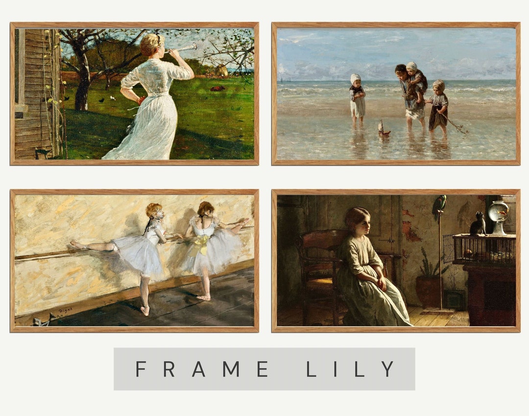 Samsung Frame TV Art Set, Vintage Painting Frame TV, Vintage TV Art