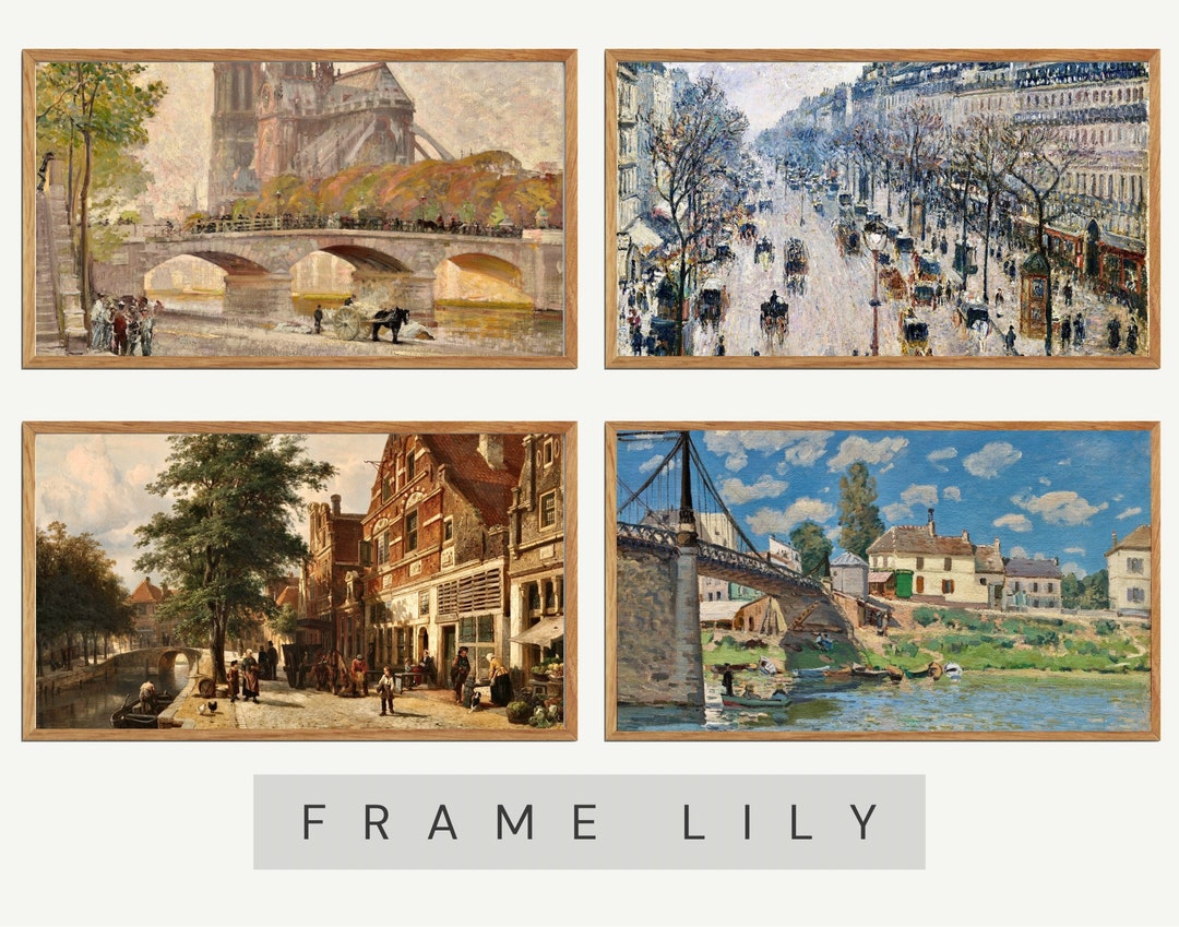 Samsung Frame TV Art Set, Vintage Painting Frame TV, Vintage TV Art