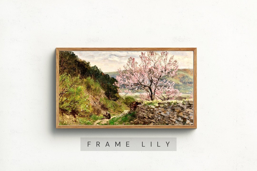 Samsung Frame TV Art Vintage Art Painting, Frame Tv Art Spring, Spring