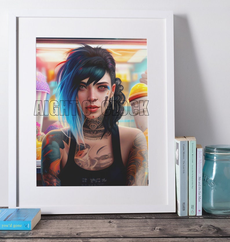 Cyberpunk Girl No. 2 AI Generated AI Art Digital Art Print Etsy