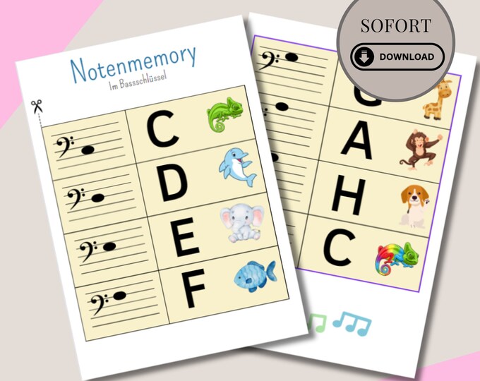 Note Memory, Learn to Read Music, Bass Clef, to Learn Music Notes ...