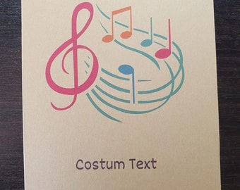 Personalized Gift Card for Musicians and Music Lovers, Card, Baptism, Graduation, Diploma, Concert, Gift for Musician, Guitarist