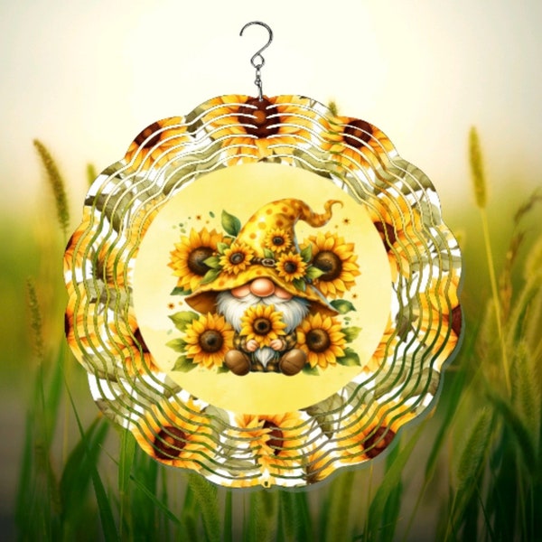 Sunflower Gnome Wind Spinner