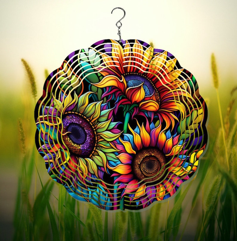 Colorful Sunflowers Wind Spinner - Etsy