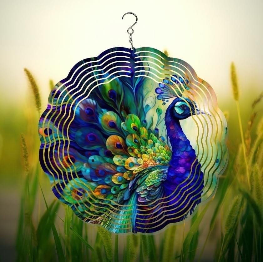 Peacock Wind Spinner Etsy
