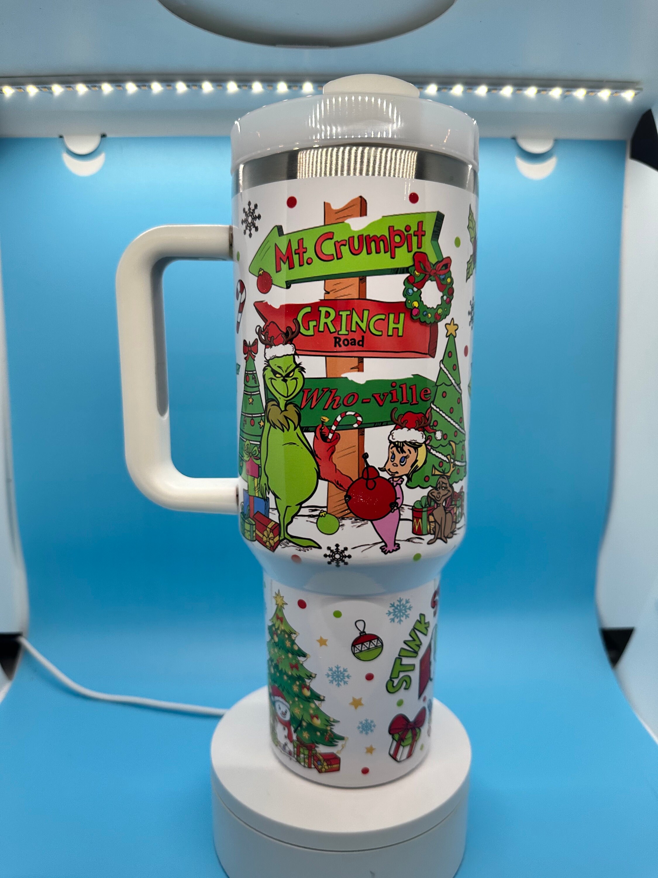 40oz Grinch Tumbler, 40oz Merry Grinchmas Tumbler, Funny Grinch Christmas  Cup, Christmas Gift for Her, Grinch Quencher Tumbler, Holiday Cup 