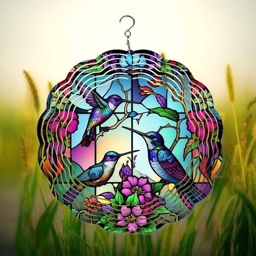 Hummingbird Wind Spinner Etsy