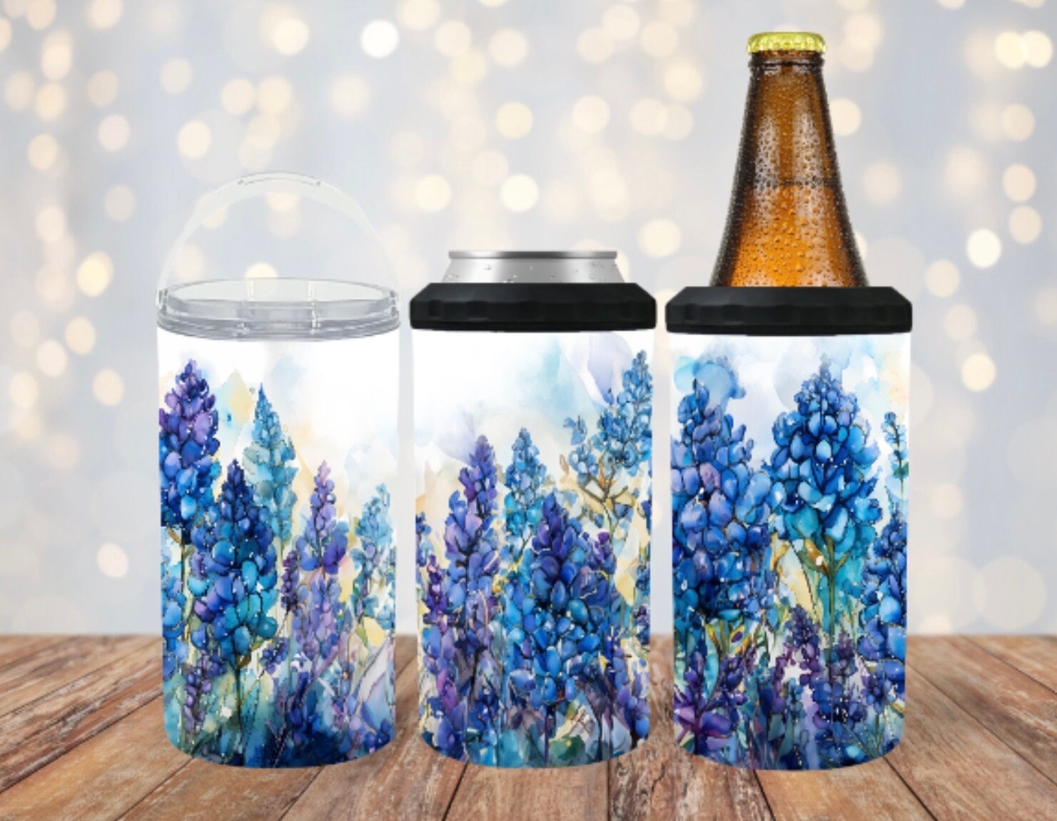 4 und 1 Blue Bonnet Dosenkühler