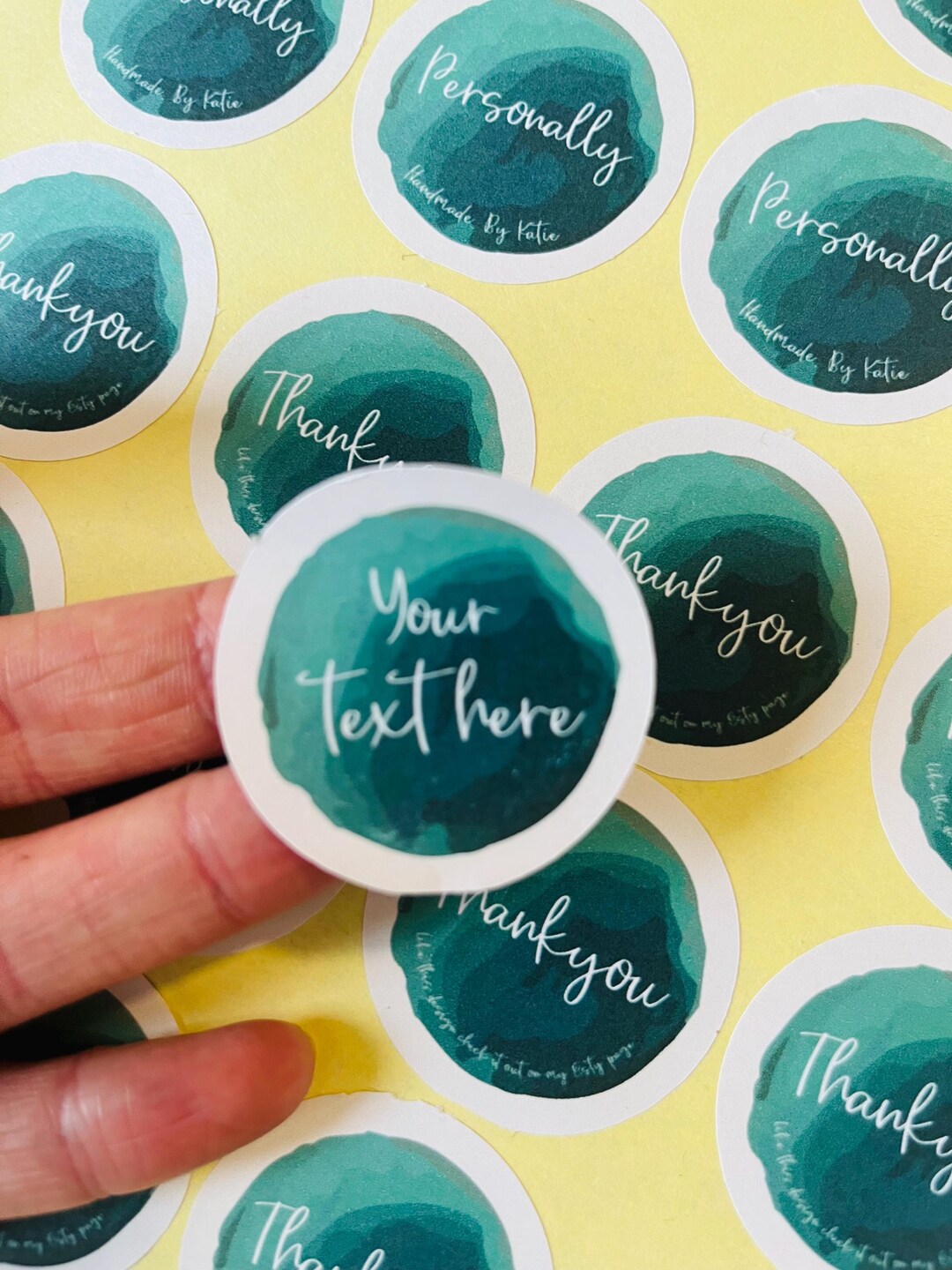 Personalized Handmade Stickers, Custom Text, Sets of 24 - Etsy