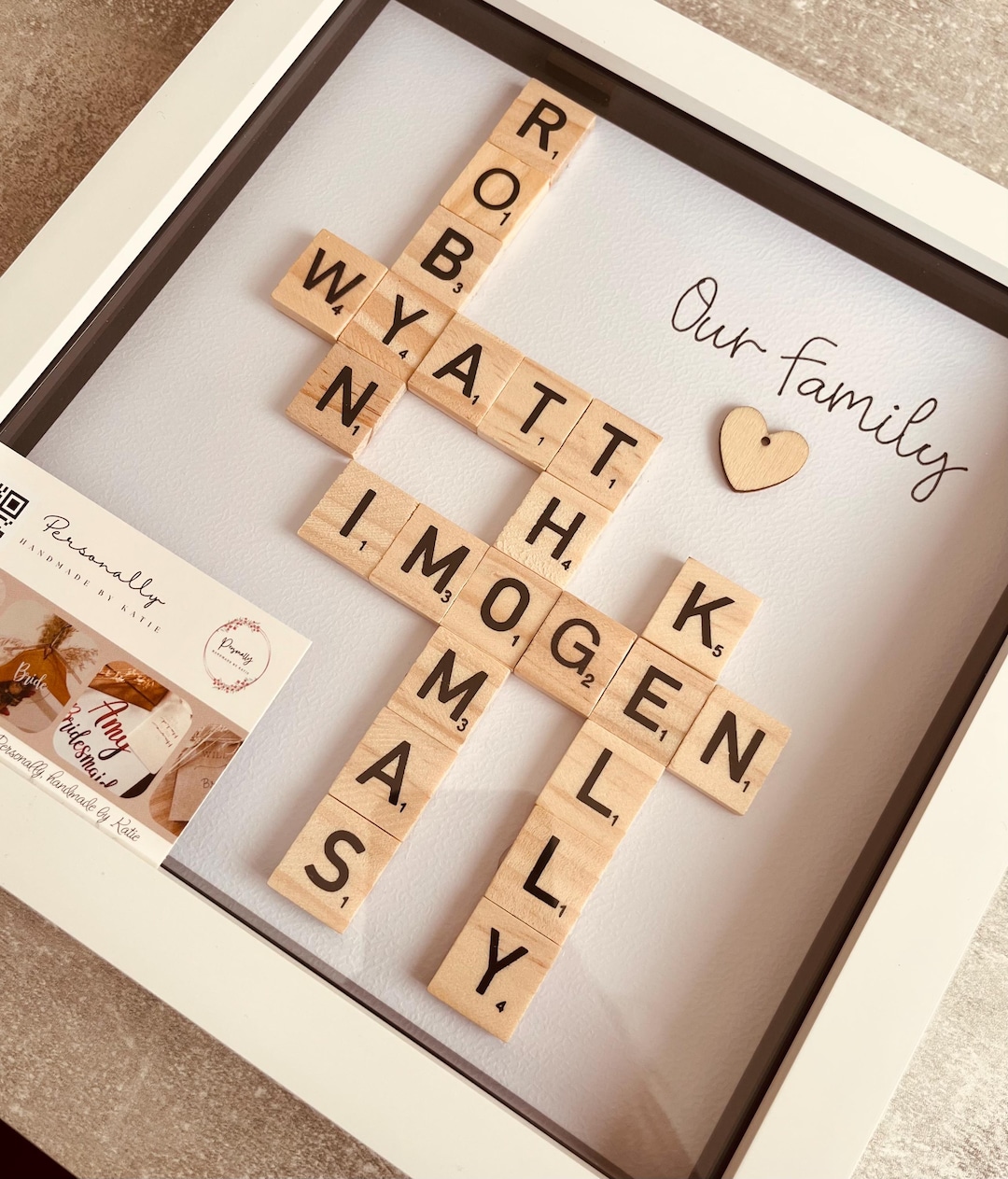 Deep Box Frames, Family Scrabble Frames, Scrabble Frames, Personalised ...