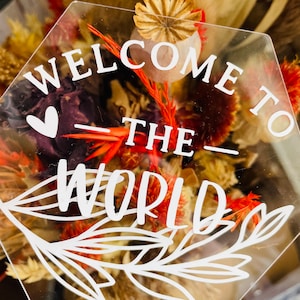 Cartes bébé en acrylique, cartes de bienvenue dans le monde, cadeaux personnalisés pour nouveau-né, cartes de bienvenue dans le monde pour bébé