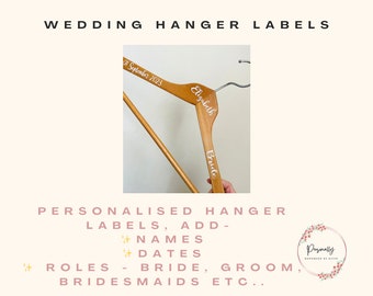 Hanger Labels, simplistic wedding hanger Labels, Personalised vinyl stickers, Personalised modern wedding, personalised simplistic labels