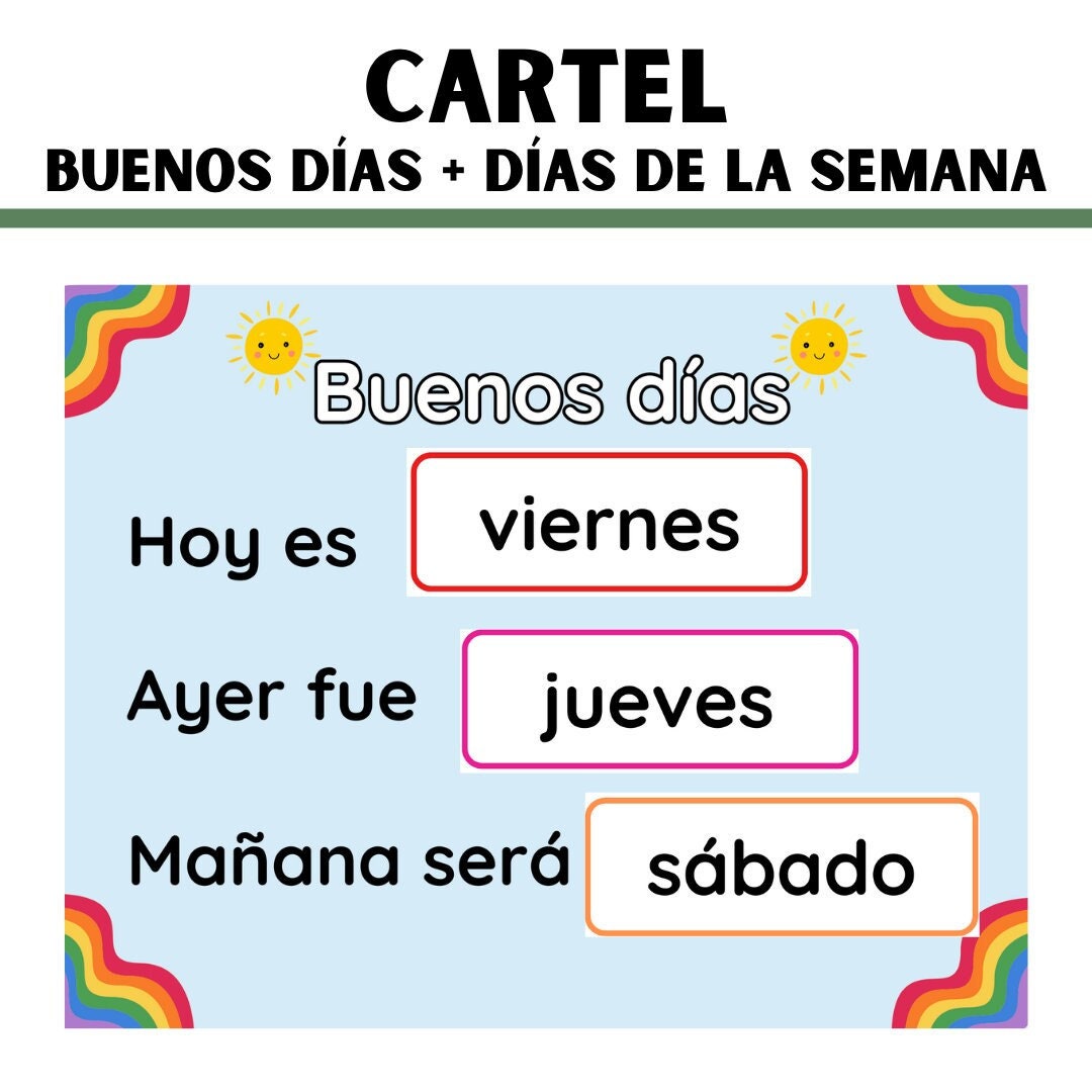 Poster Good Morning + Days of the Week - Etsy, image size:1080x1080