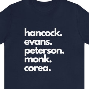 Jazz Piano Legends Names Tshirt, Famous Pianist List Bold Print T Shirt, Improvisation Musician Top, Bebop Swing Stylish Funk Unisex Tee