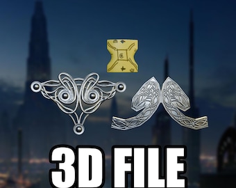 Padmé Veranda Night Gown brooch, tiara and Japor snippet - STL 3D FILES