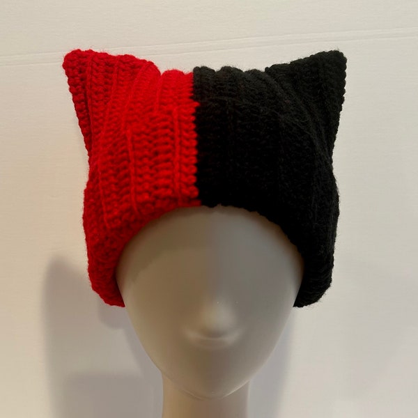 Cat Ear Beanie Handmade, Crochet Cat Ear Beanie, Handmade Cat Ear Beanie, Handmade Gift, Winter Beanies, Two Toned Beanie, Beanies Handmade