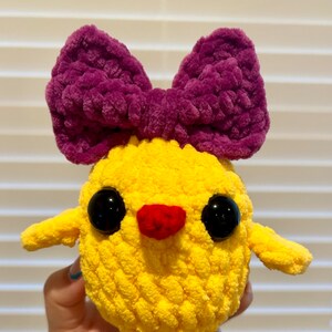 Crochet Amy the Chick, Chick with Bow, Crochet Chick, Handmade Chick, Amigurumi Chick, Chick Plush, Plush Bird, Crochet Bird, Farm Animal