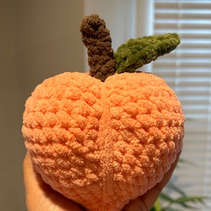 Handmade Crochet Peach Plush: Amigurumi Fruit Cuddler