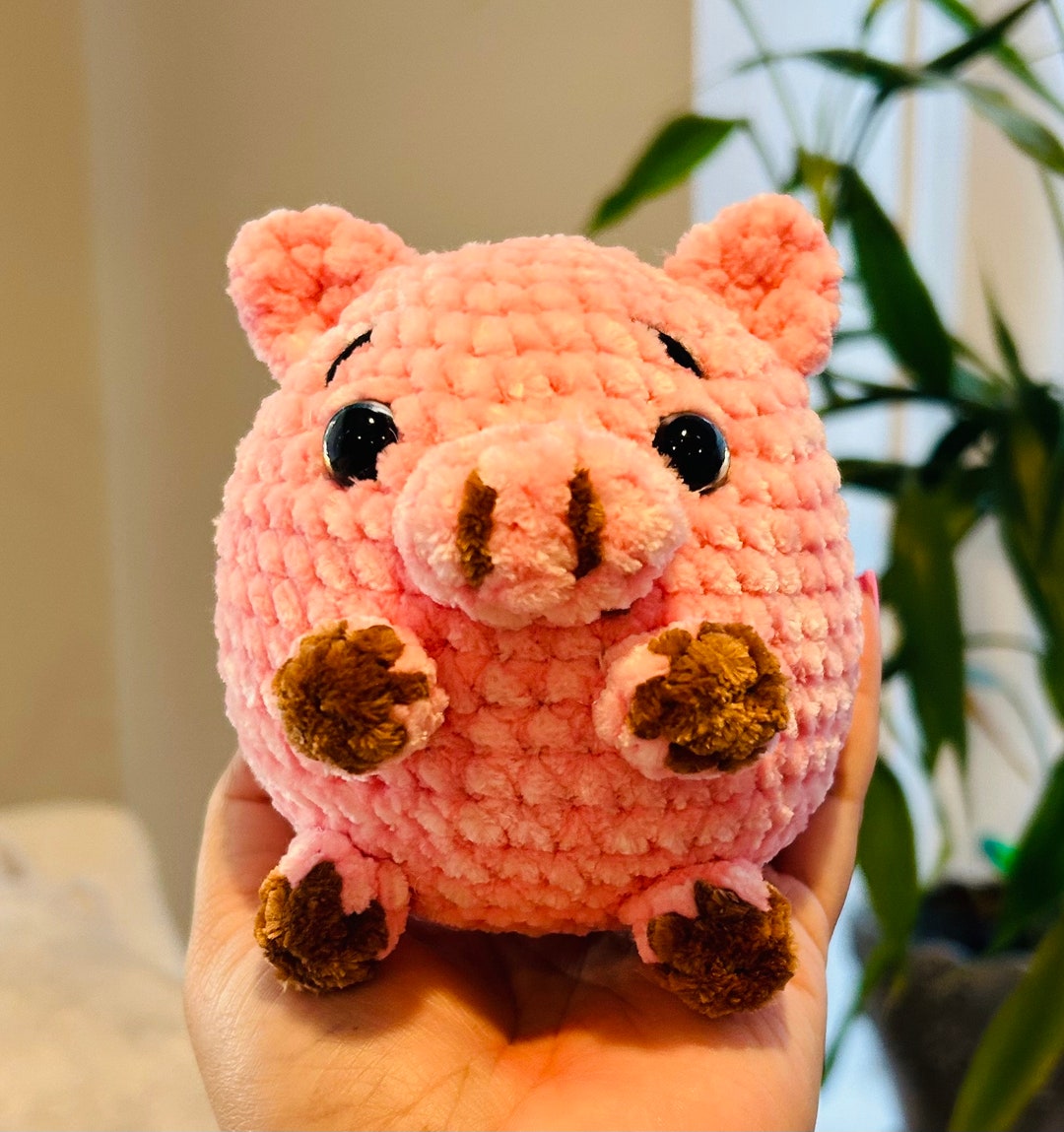 Pig Plush Toy Handmade Pig Piglets Handmade Crochet Pig Etsy