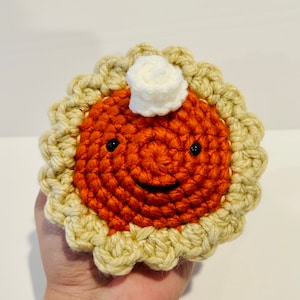 Pumpkin Pie Plush, Crochet Pumpkin Pie, Handmade Pumpkin Pie, Amigurumi Pumpkin Pie, Handmade Gift, Play Food Handmade, Thanksgiving Decor