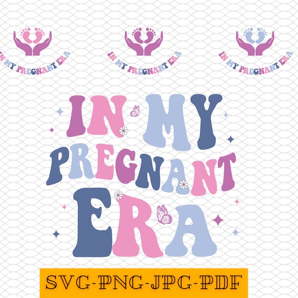 In My Pregnant Era SVG PNG , Groovy Retro Concert Svg Cute Pregnant Svg Pregnancy Announcement Svg Files Svg Png Eps, Mama Svg, Funny Mom