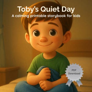Toby's Quiet Day: een kalmerend afdrukbaar verhalenboek voor kinderen (met emotiekaart en bonusactiviteiten)