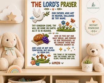 Our Father Prayer Poster | the Lords Prayer Wall Art | Lords Prayer Print | Our Father Print