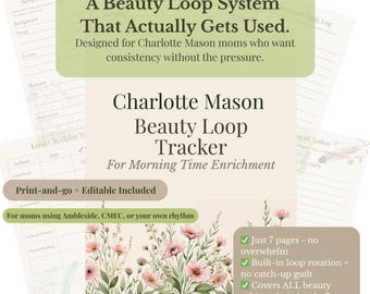 Charlotte Mason Beauty Loop Tracker | Homeschool Morning Time (Printable PDF)
