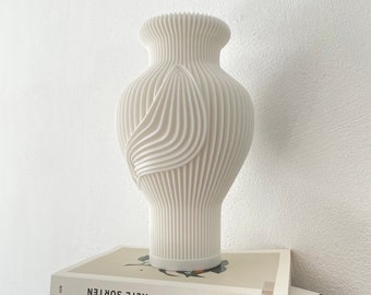 Dekovase modern 3D gedruckt ästhetische Vase Dekoration für Wohnzimmer Bodenvase Kunstblumen Vase weiß Geschenk Bouquet für Pampasgrass
