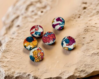 Liberty print Buttons, Set of 6