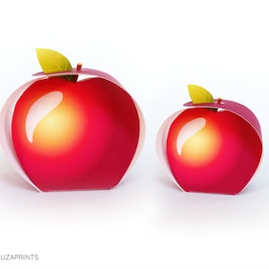 Apple Box, Red Apple Box, Small gift box, DIY, PDF, Digital Print