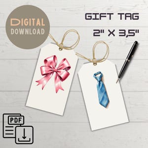 Druckbare Tag, Geschenkanhänger zum Ausdrucken, Sofort Download, Dankeschön-Tags, zwei Optionen, selbst ausfüllen, PDF-Dateien, Anhänger für Geschenke, Digital, 2x3,5
