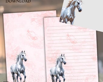 Elegant Horse Letter Paper: Equestrian Stationery Set (Digital Download)