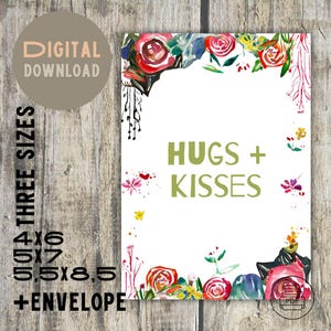 Tarjeta de felicitación floral colorida: dulce mensaje romántico para cumpleaños, aniversarios y más, tarjeta de San Valentín con acuarela inspirada en Frida Kahlo