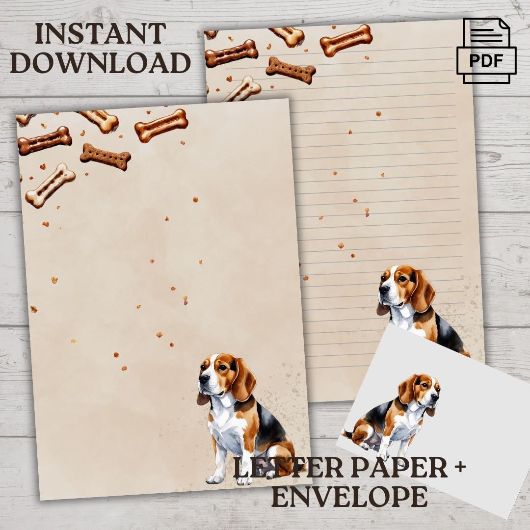 Beagle Dog Letter Paper - Cute & Smart Beagle Stationery